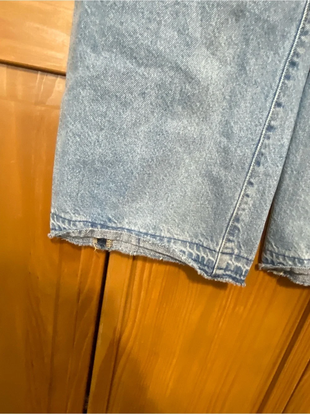 Old Navy Light Blue Distressed Straight-Leg Jeans